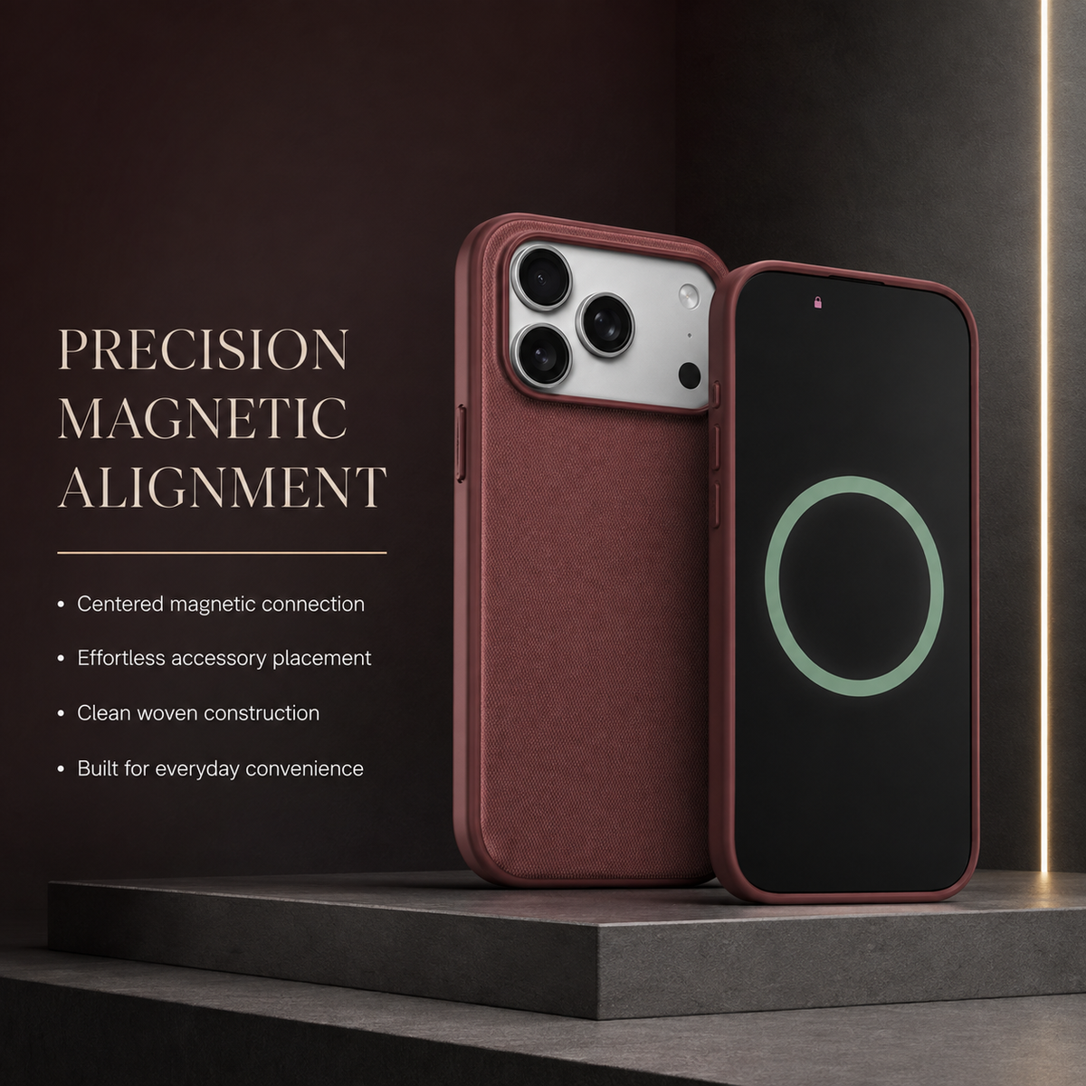 Premium iPhone Case Business Woven Technical Fabric MagSafe Magnetic Shockproof PC TPU Anti Drop Textured Slim Protective Bumper Cover Case Design