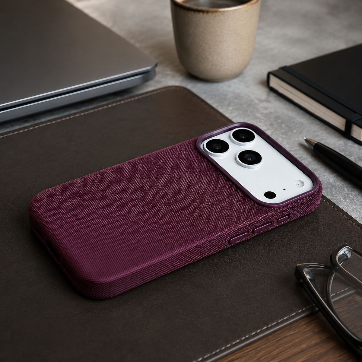 Premium iPhone Case Business Woven Technical Fabric MagSafe Magnetic Shockproof PC TPU Anti Drop Textured Slim Protective Bumper Cover Case Design