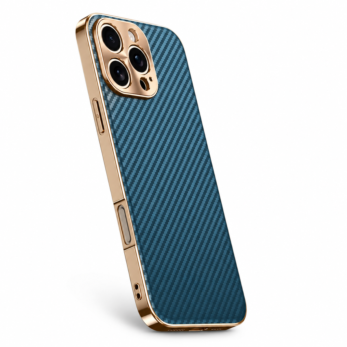 Premium iPhone Case Carbon Fiber Textured Leather Protective Cover Alloy Metal Lens Guard Shockproof Slim Fit Durable Anti Scratch Lightweight Design
