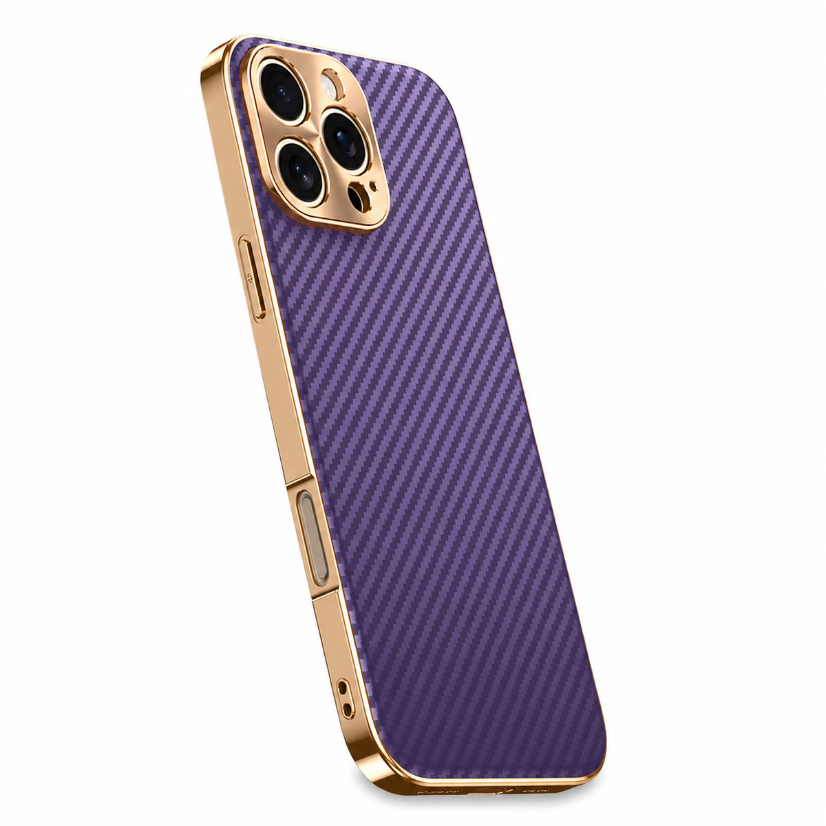 Premium iPhone Case Carbon Fiber Textured Leather Protective Cover Alloy Metal Lens Guard Shockproof Slim Fit Durable Anti Scratch Lightweight Design