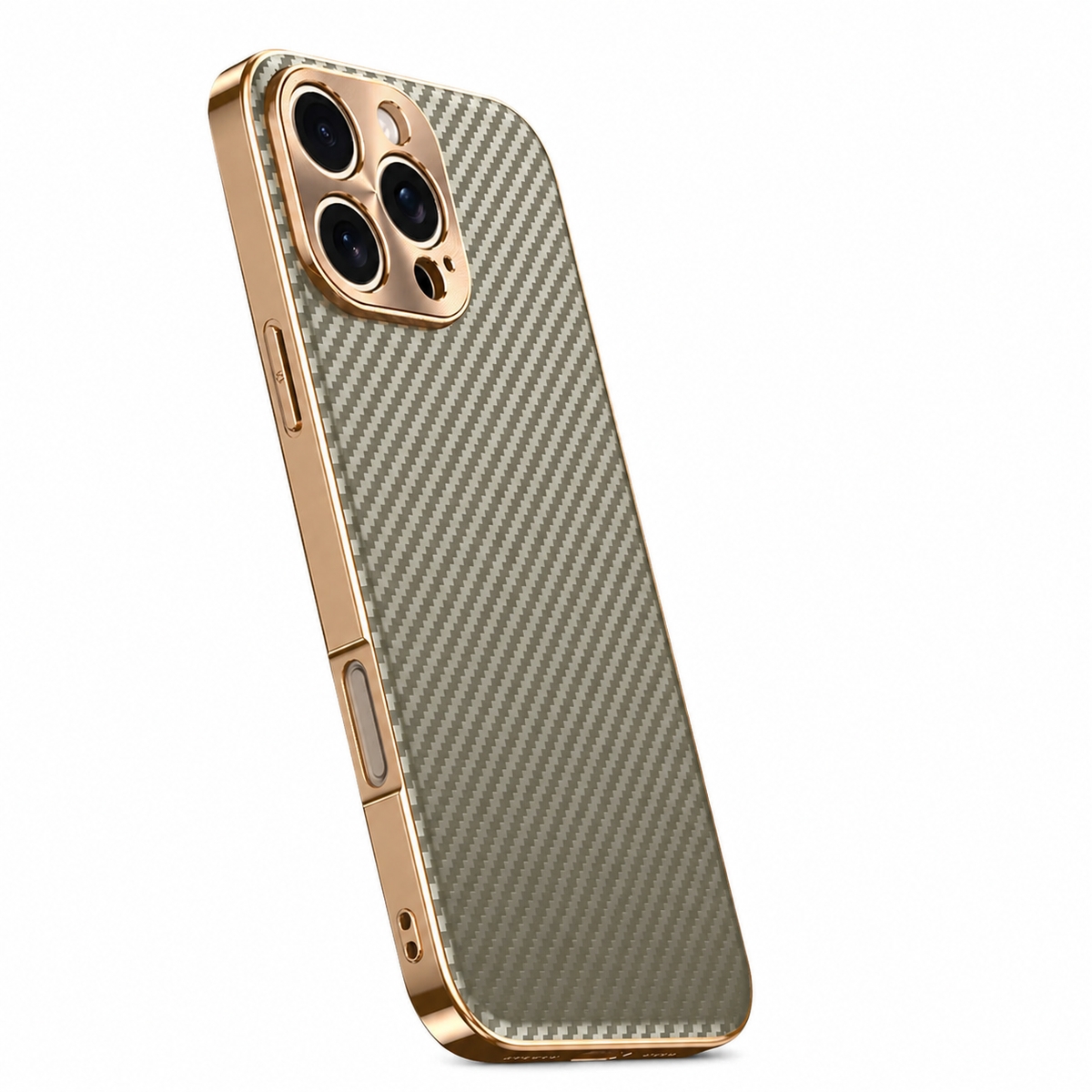 Premium iPhone Case Carbon Fiber Textured Leather Protective Cover Alloy Metal Lens Guard Shockproof Slim Fit Durable Anti Scratch Lightweight Design