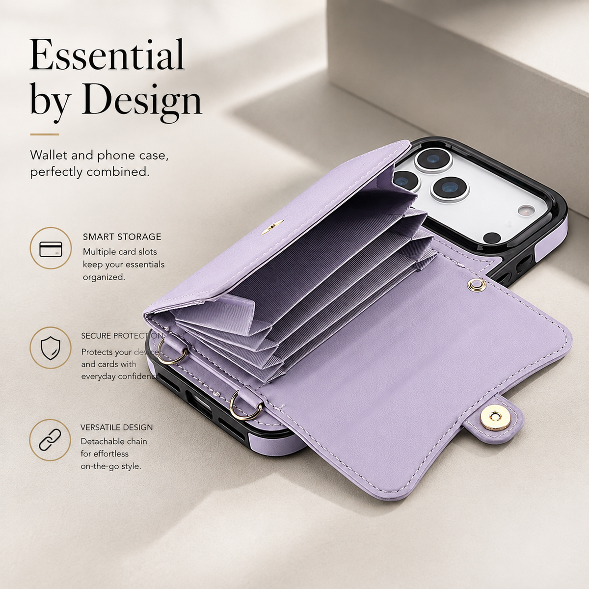 Premium iPhone Case Crossbody Leather Wallet Card Holder Coin Pocket Shoulder Strap Wrist Lanyard Shockproof Protective Cover Non Slip Secure Storage