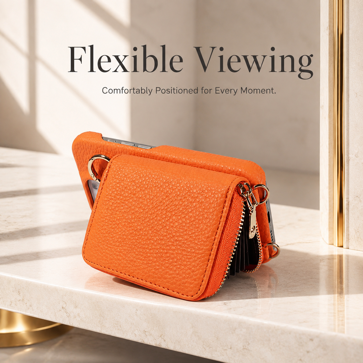 Premium iPhone Case Crossbody Leather Wallet Card Holder Ring Kickstand Lanyard Shockproof Protective Cover Anti Scratch Non Slip Slim Secure Storage