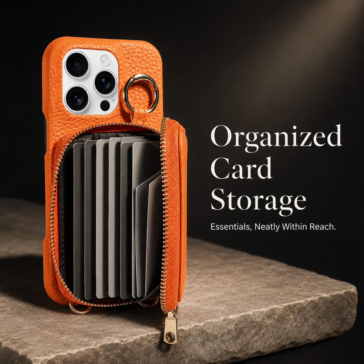 Premium iPhone Case Crossbody Leather Wallet Card Holder Ring Kickstand Lanyard Shockproof Protective Cover Anti Scratch Non Slip Slim Secure Storage