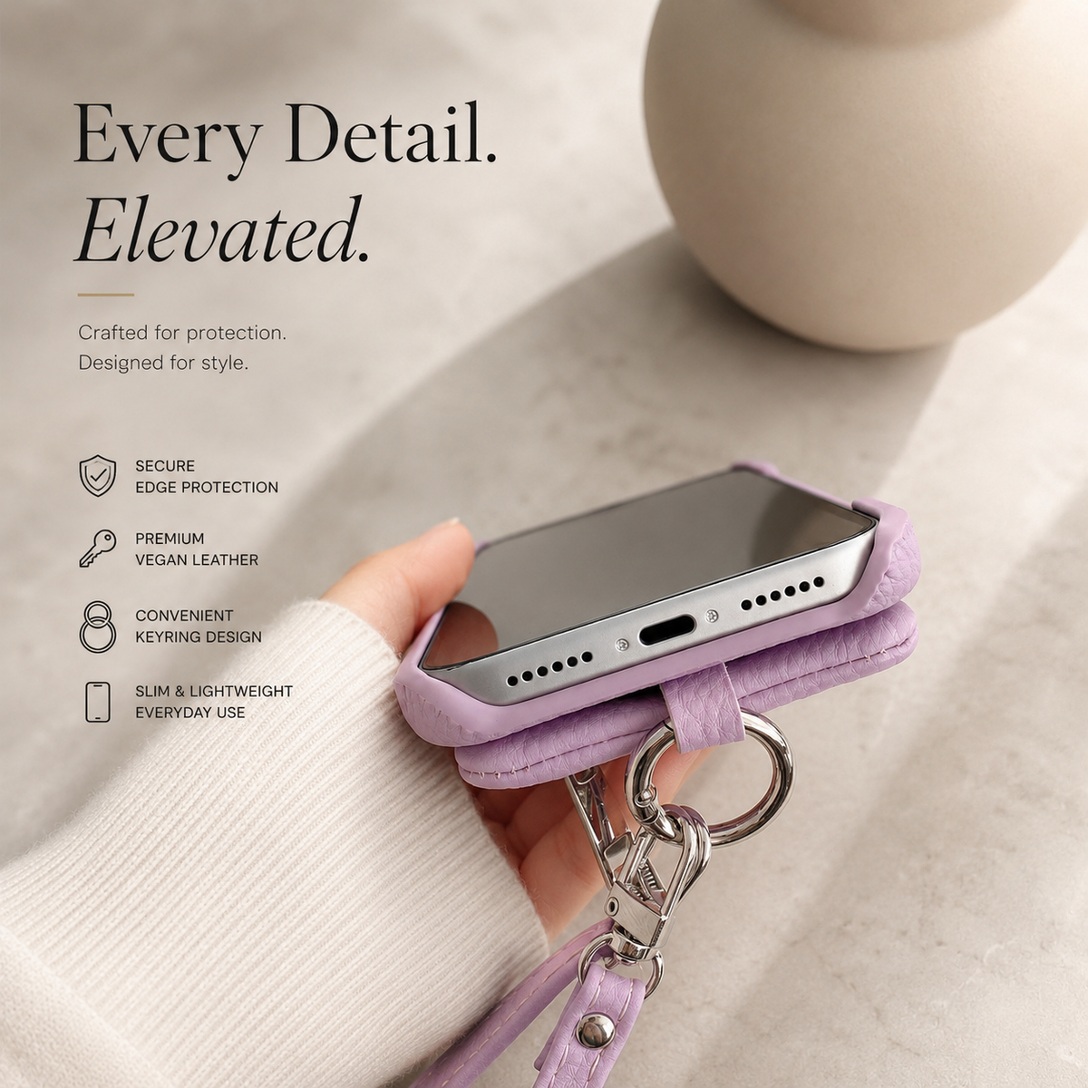 Premium iPhone Case Crossbody Leather Zippered Wallet Card Holder Protective Cover Shockproof Anti Scratch Strap Storage Slim Travel Phone Case Design