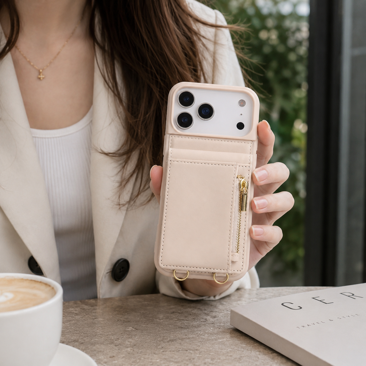 Premium iPhone Case Crossbody PU Leather Flip Wallet Card Holder Lanyard Stand Storage Shockproof Protective Cover Slim Travel Phone Case Design Cover