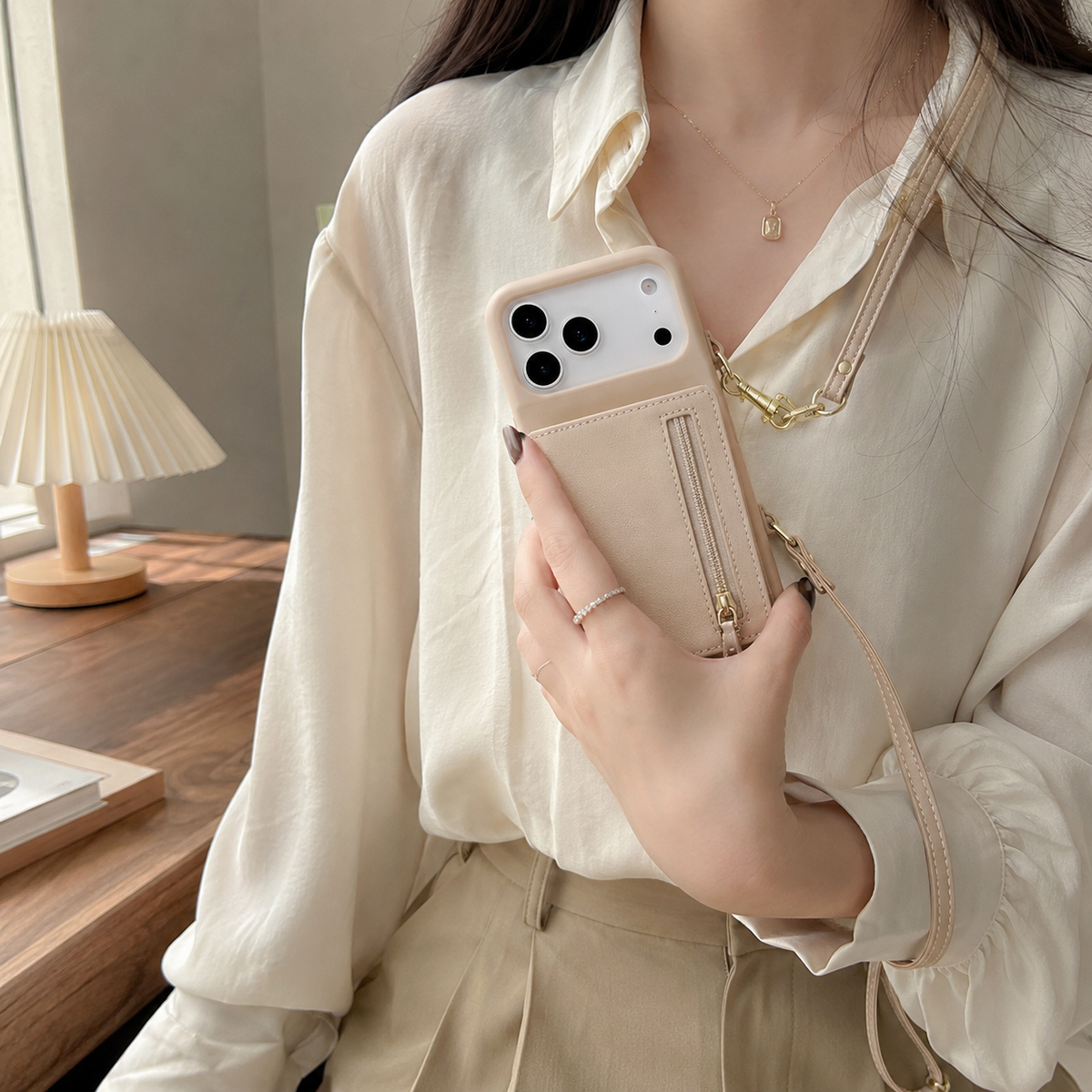 Premium iPhone Case Crossbody PU Leather Flip Wallet Card Holder Lanyard Stand Storage Shockproof Protective Cover Slim Travel Phone Case Design Cover