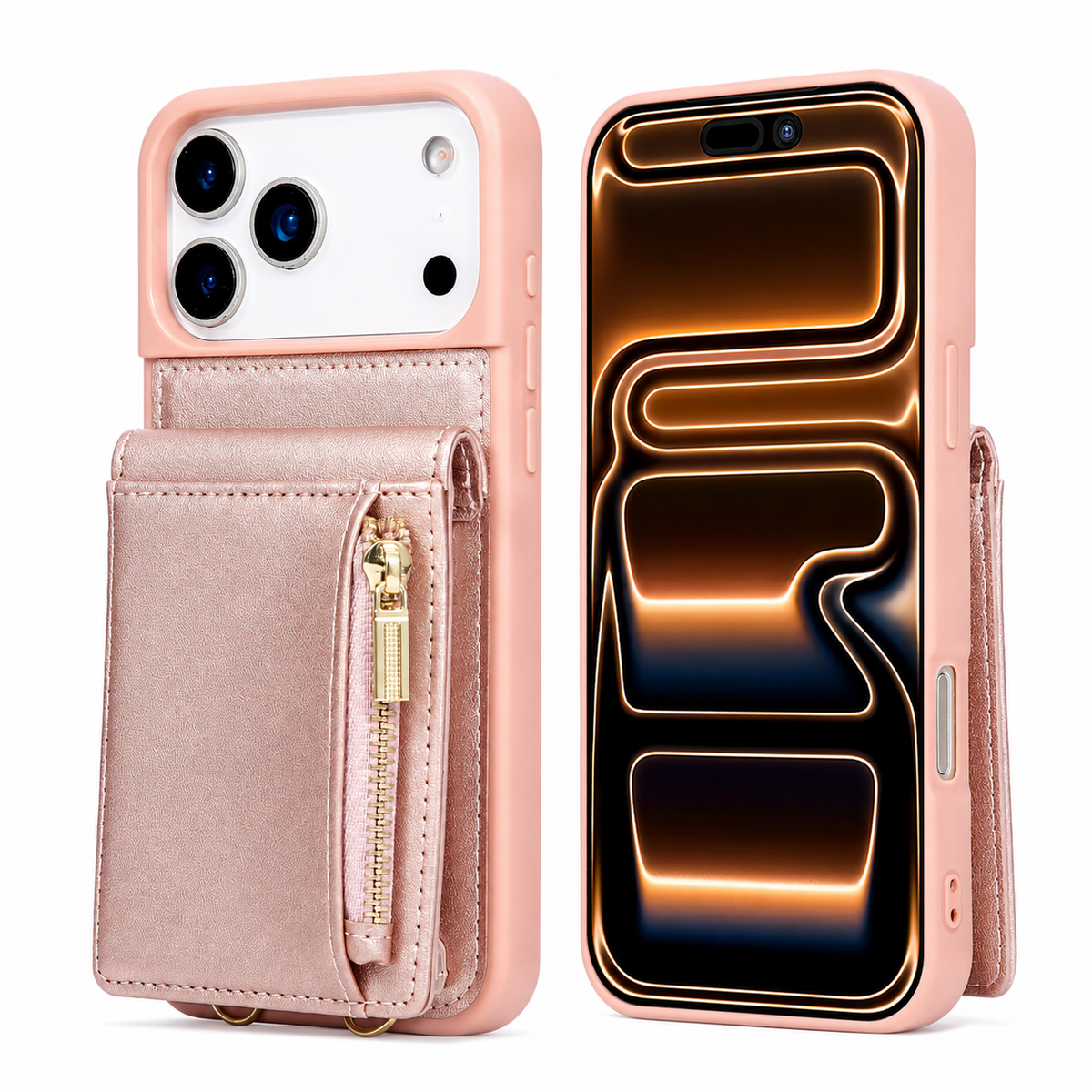 Premium iPhone Case Crossbody PU Leather Flip Wallet Card Holder Lanyard Stand Storage Shockproof Protective Cover Slim Travel Phone Case Design Cover