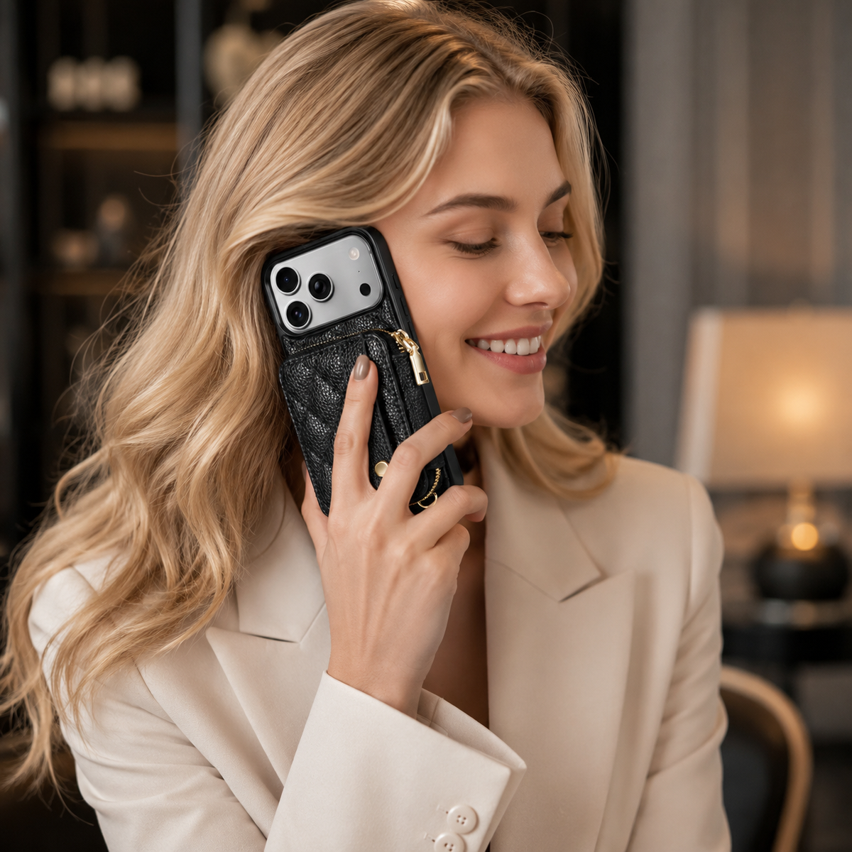 Premium iPhone Case Crossbody RFID Wallet PU Leather Card Holder Wrist Strap Protective Pouch Shockproof Anti Scratch Secure Storage Full Coverage