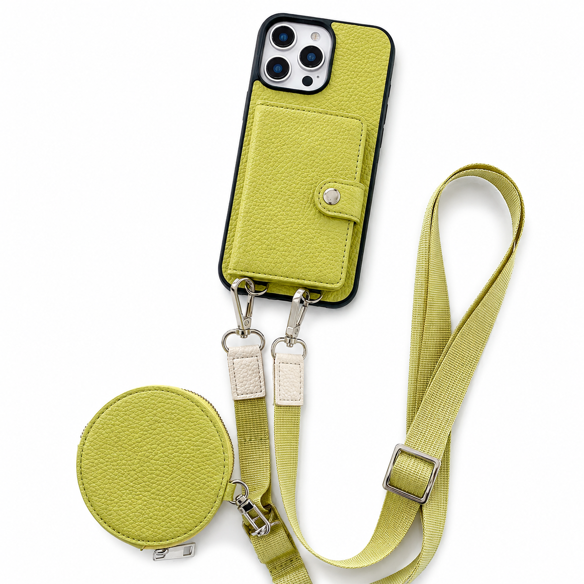 Premium iPhone Case Crossbody Wallet Cover PU Leather Card Holder Coin Pocket RFID Protection Magnetic Closure Shoulder Strap Shockproof Full Protection Slim Design