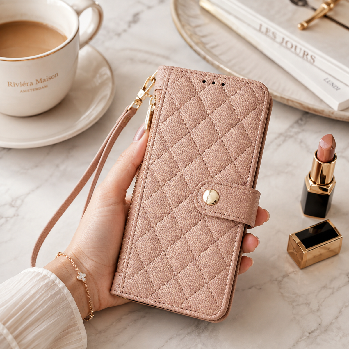 Premium iPhone Case Crossbody Wallet PU Leather Card Holder Lanyard Strap Protective Cover Anti Scratch Non Slip Slim Lightweight Secure Storage Grip