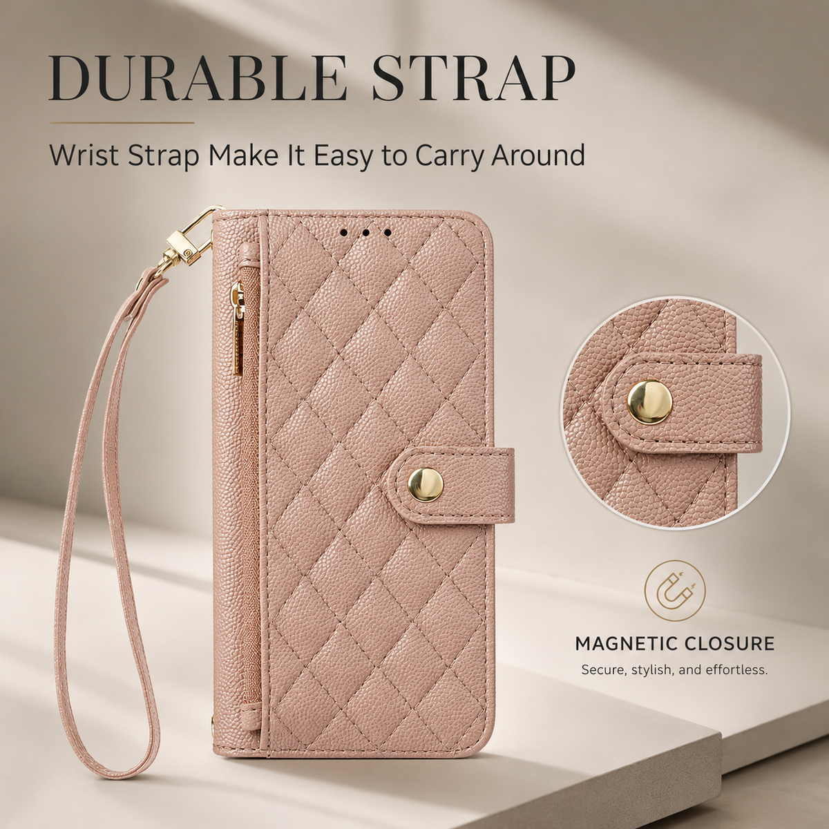 Premium iPhone Case Crossbody Wallet PU Leather Card Holder Lanyard Strap Protective Cover Anti Scratch Non Slip Slim Lightweight Secure Storage Grip