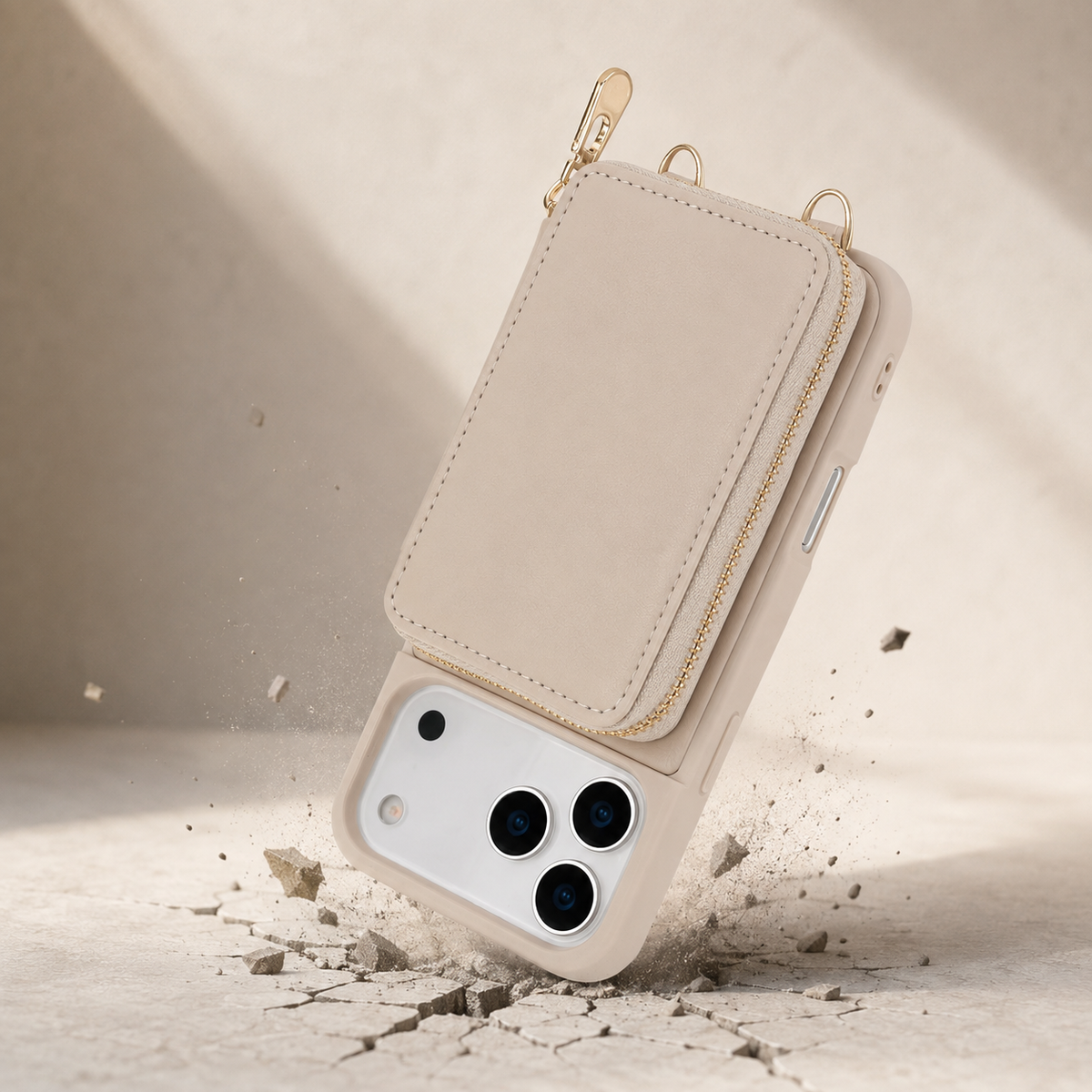 Premium iPhone Case Crossbody Zipper Leather Wallet RFID Card Slot Flip Cover Strap Protective Storage Shockproof Anti Scratch Phone Case