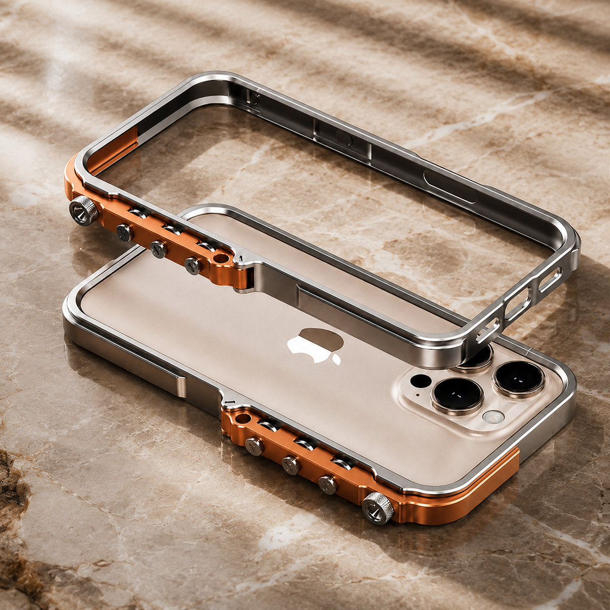 Premium iPhone Case Cyberpunk Aluminum Alloy Mechanical Bumper Shockproof Metal Frame Heavy Duty Drop Protection Camera Lens Guard Rugged Slim Design