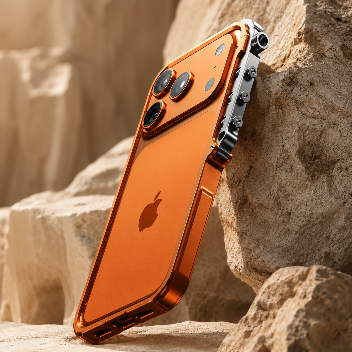Premium iPhone Case Cyberpunk Aluminum Alloy Mechanical Bumper Shockproof Metal Frame Heavy Duty Drop Protection Camera Lens Guard Rugged Slim Design