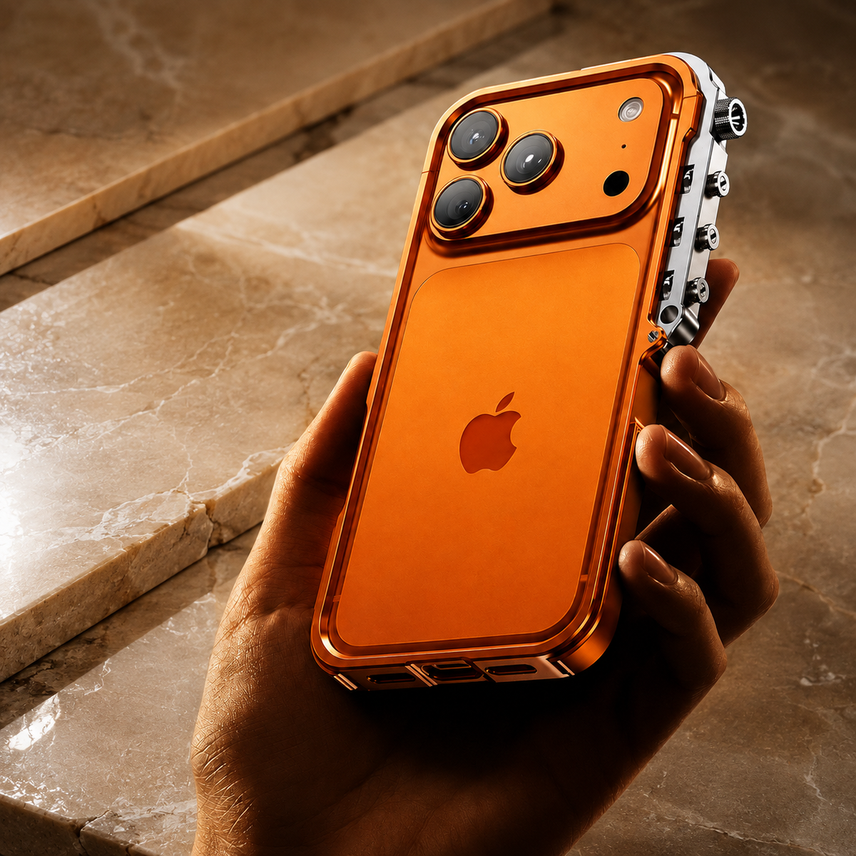 Premium iPhone Case Cyberpunk Aluminum Alloy Mechanical Bumper Shockproof Metal Frame Heavy Duty Drop Protection Camera Lens Guard Rugged Slim Design