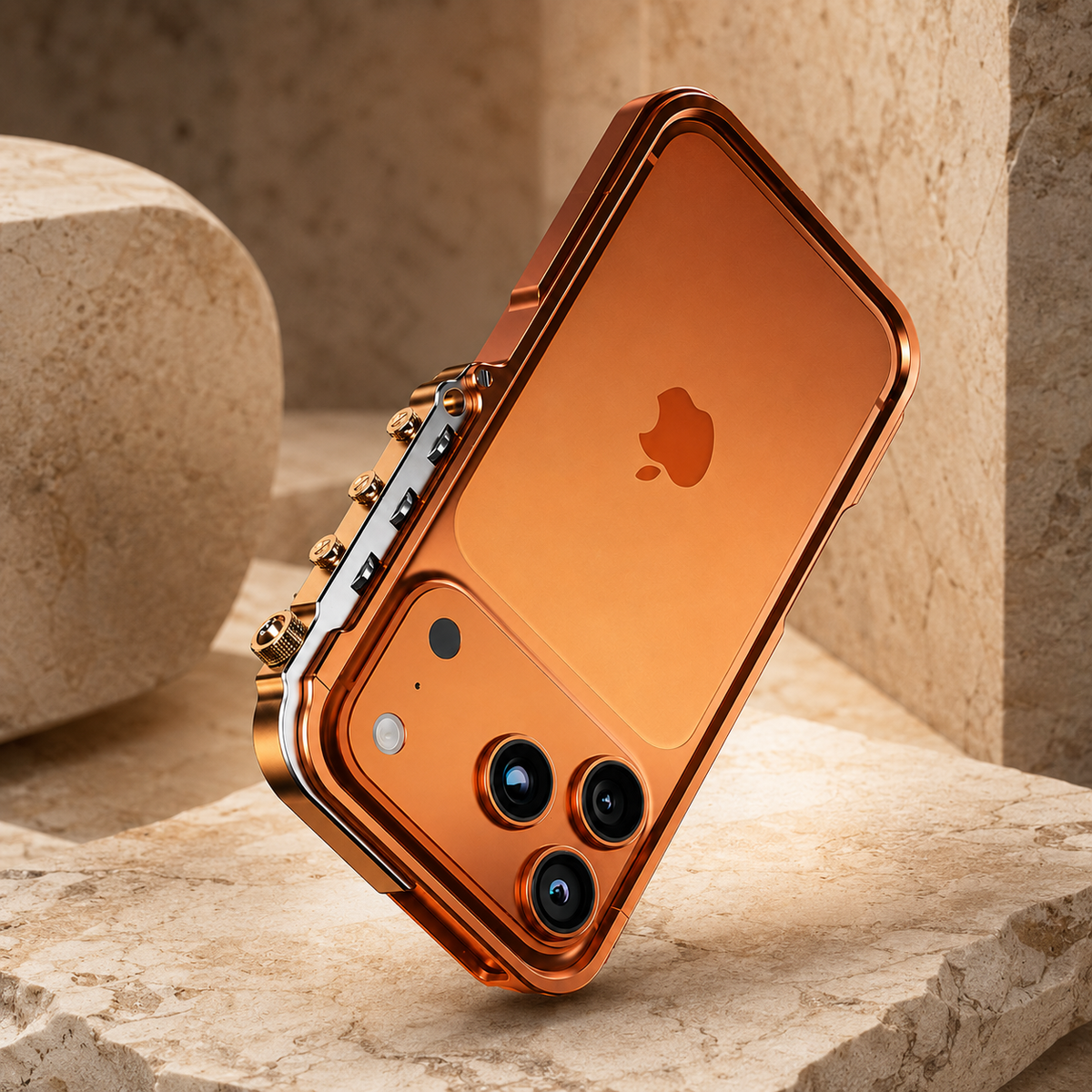 Premium iPhone Case Cyberpunk Aluminum Alloy Mechanical Bumper Shockproof Metal Frame Heavy Duty Drop Protection Camera Lens Guard Rugged Slim Design