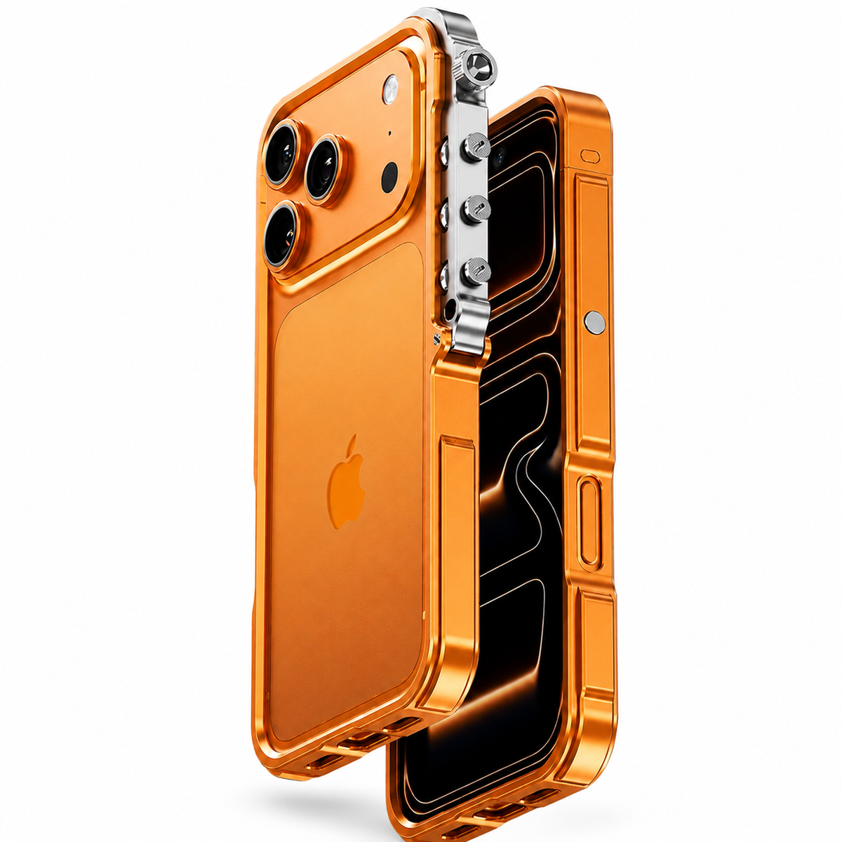 Premium iPhone Case Cyberpunk Aluminum Alloy Mechanical Bumper Shockproof Metal Frame Heavy Duty Drop Protection Camera Lens Guard Rugged Slim Design
