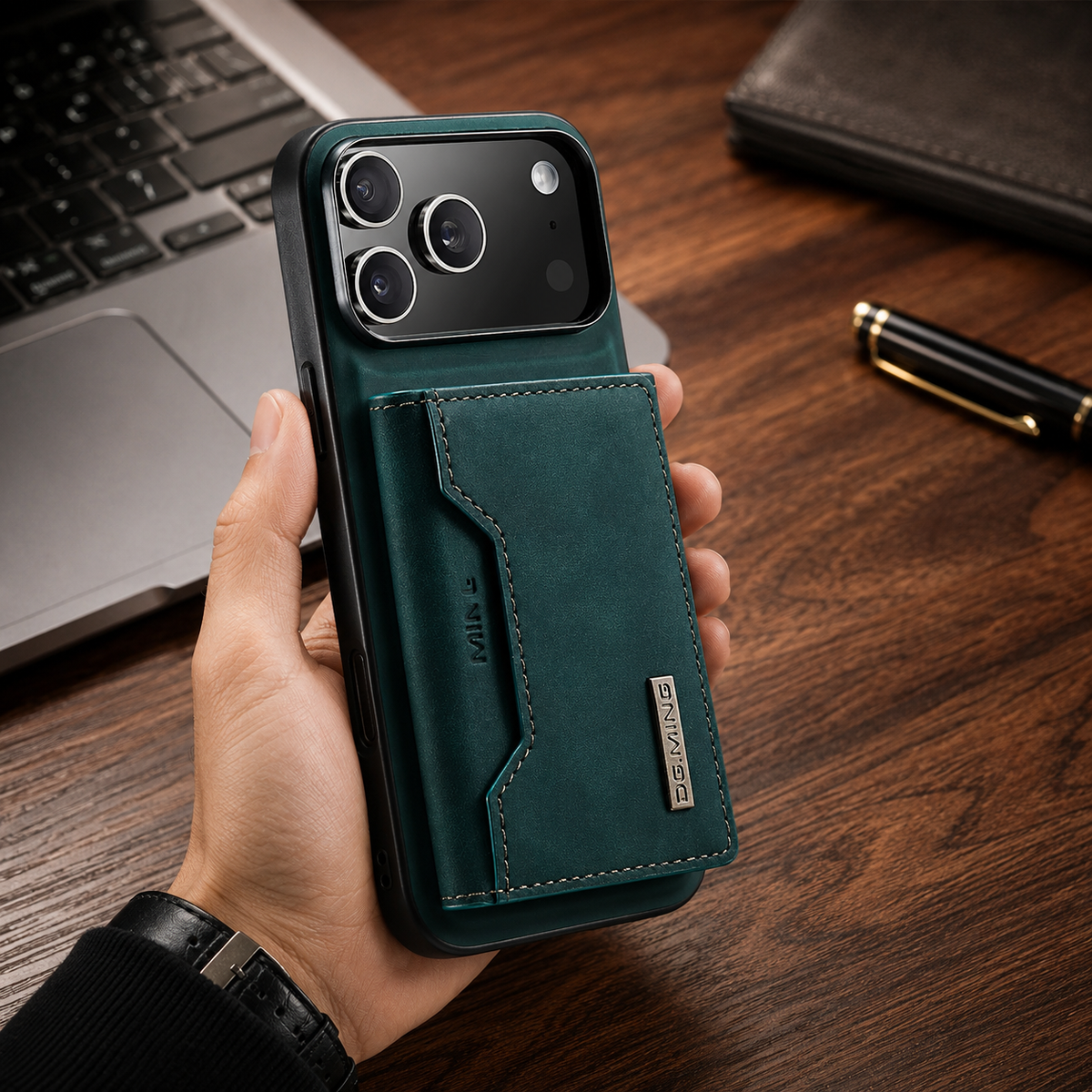 Premium iPhone Case Detachable Magnetic Leather Wallet Card Holder Kickstand Protective Cover Full Coverage Anti Scratch Slim Folio Secure Storage
