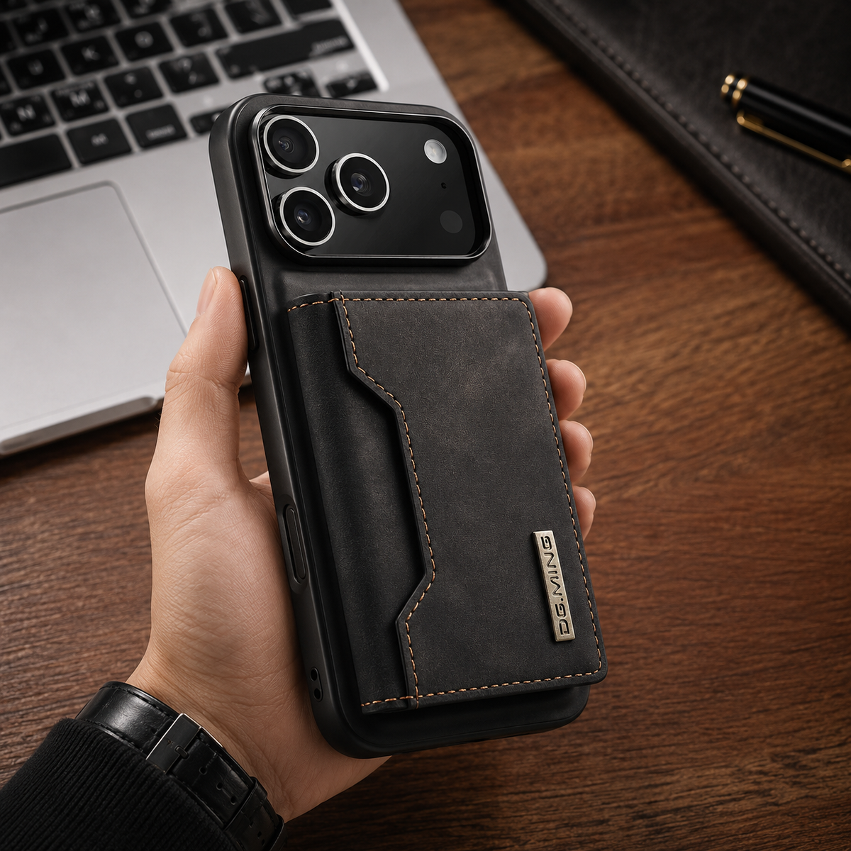Premium iPhone Case Detachable Magnetic Leather Wallet Card Holder Kickstand Protective Cover Full Coverage Anti Scratch Slim Folio Secure Storage