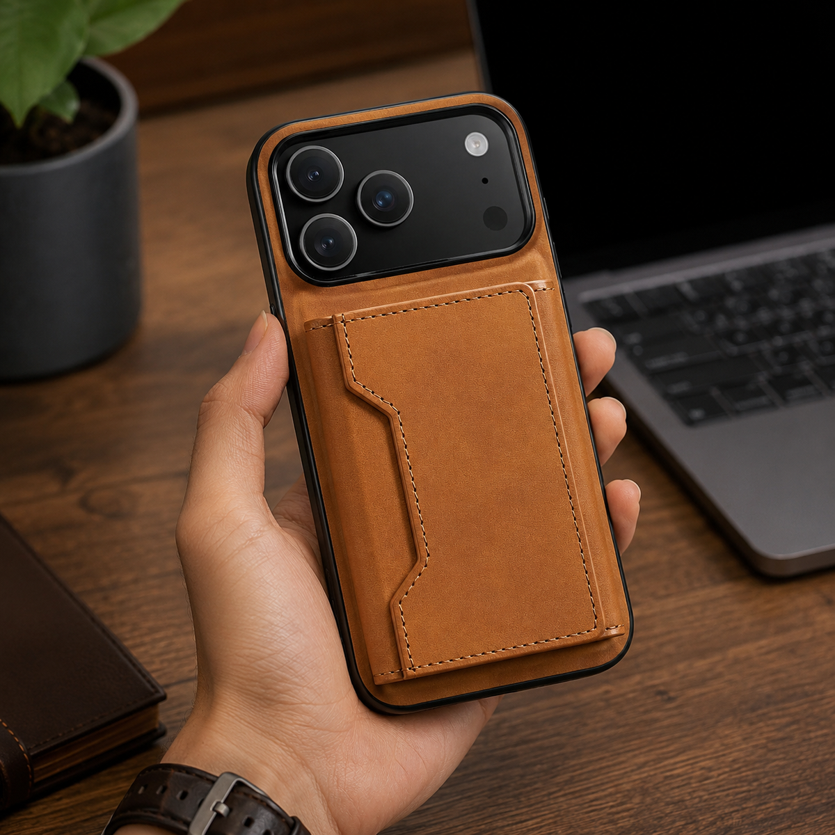 Premium iPhone Case Detachable Magnetic Leather Wallet Card Holder Kickstand Protective Cover Full Coverage Anti Scratch Slim Folio Secure Storage