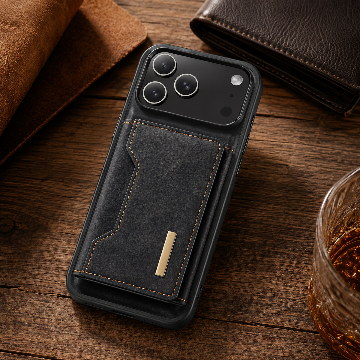 Premium iPhone Case Detachable Magnetic Leather Wallet Card Holder Kickstand Protective Cover Full Coverage Anti Scratch Slim Folio Secure Storage