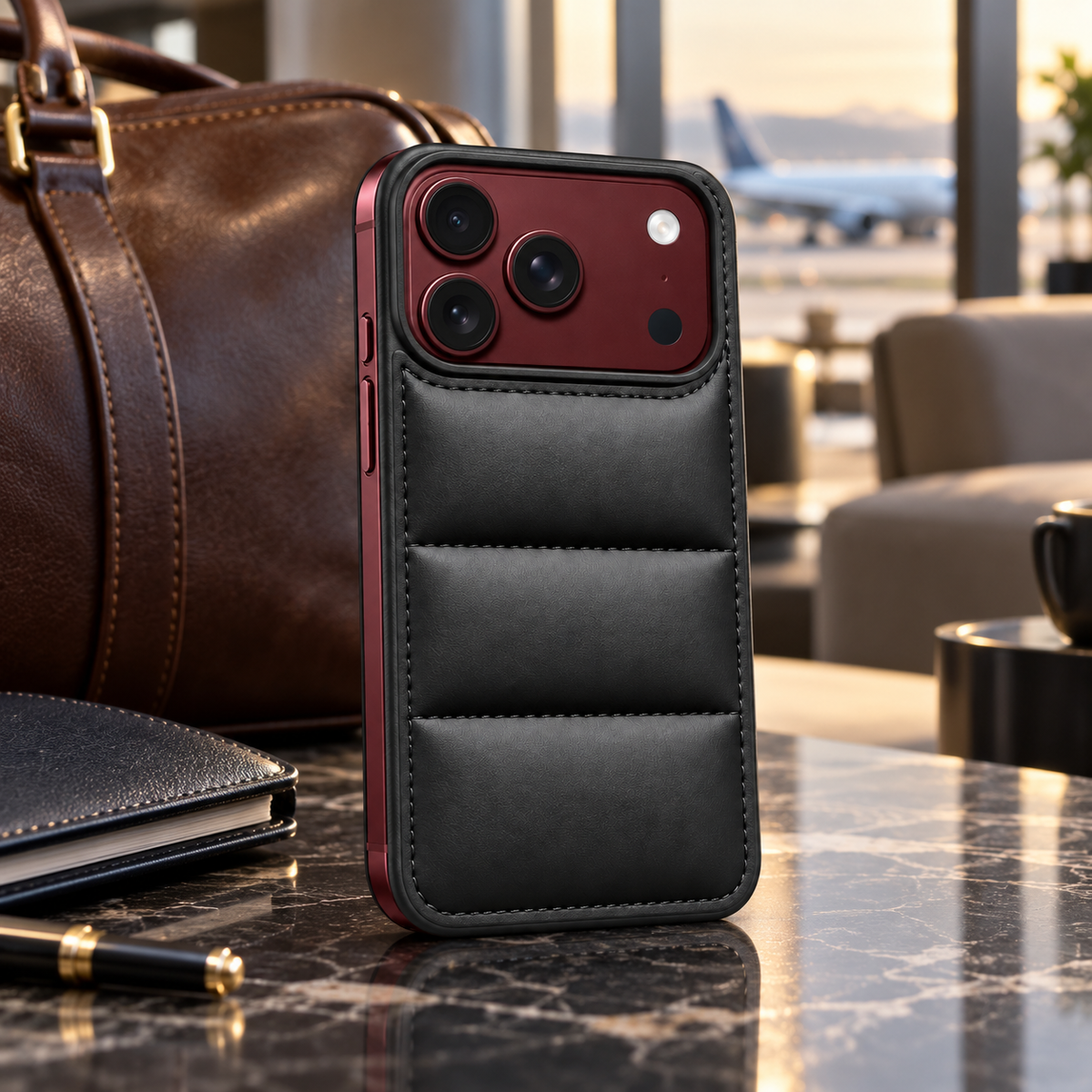 Premium iPhone Case Down Jacket Puffer Style Solid Color Shockproof Anti Drop Non Slip Water Resistant Foldable Protective Phone Cover Case Design