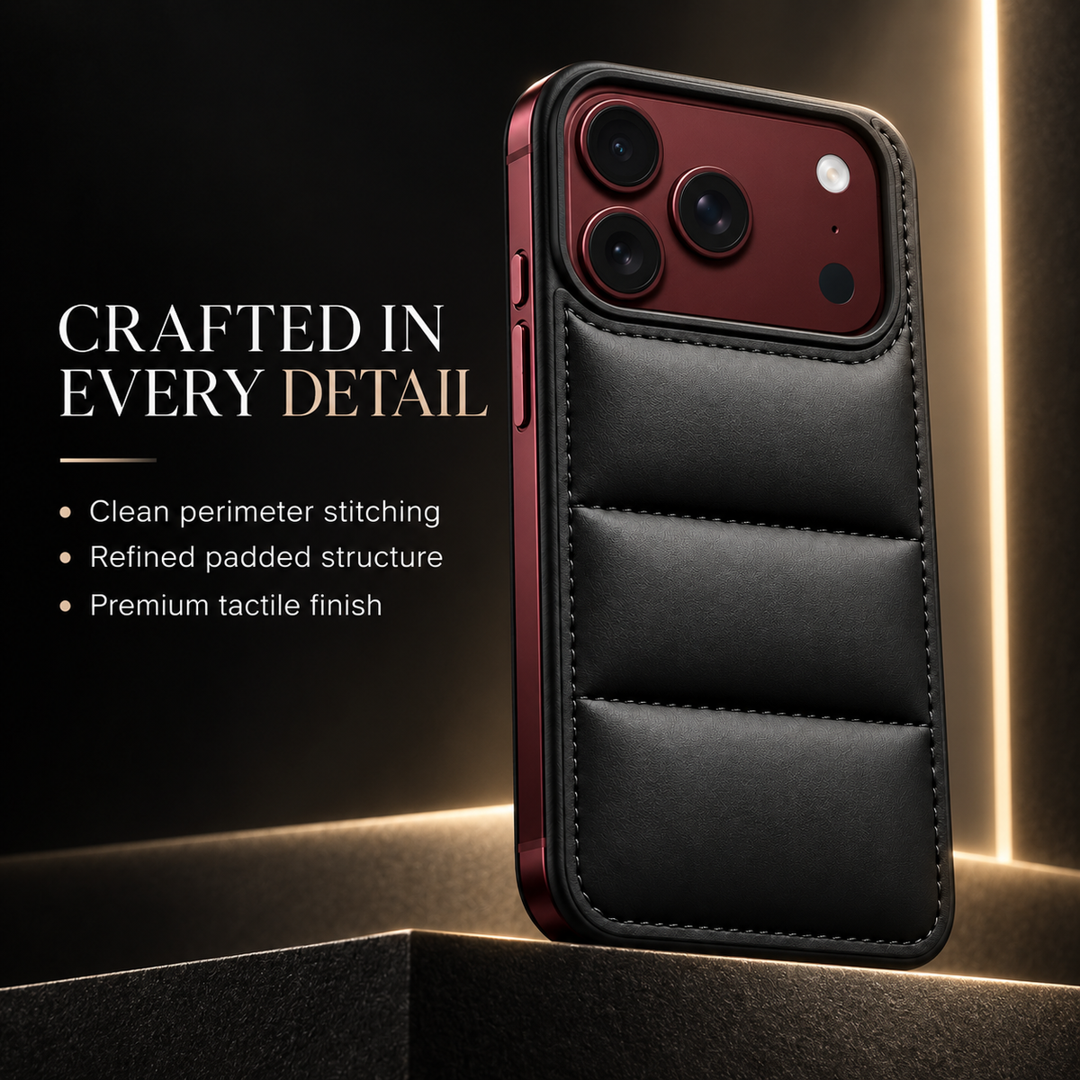 Premium iPhone Case Down Jacket Puffer Style Solid Color Shockproof Anti Drop Non Slip Water Resistant Foldable Protective Phone Cover Case Design