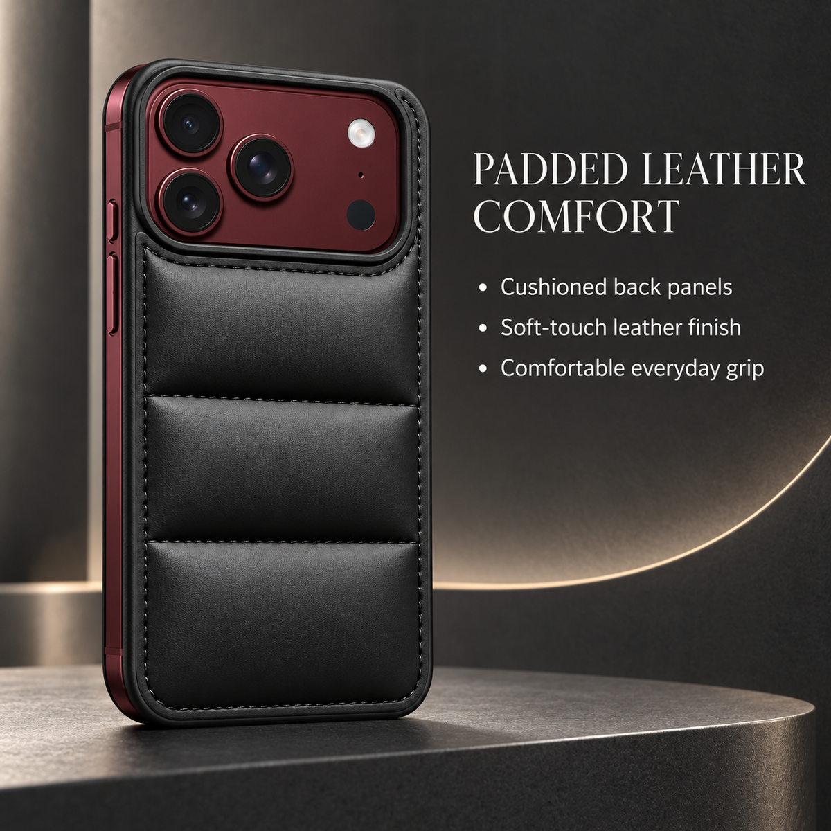 Premium iPhone Case Down Jacket Puffer Style Solid Color Shockproof Anti Drop Non Slip Water Resistant Foldable Protective Phone Cover Case Design