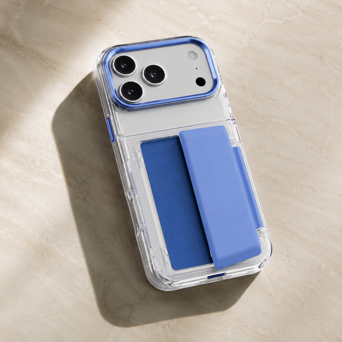 Premium iPhone Case Dual Card Slot Transparent Wallet Holder Shockproof Hard PC Anti Scratch Non Slip Lightweight Protective Back Cover Case Design