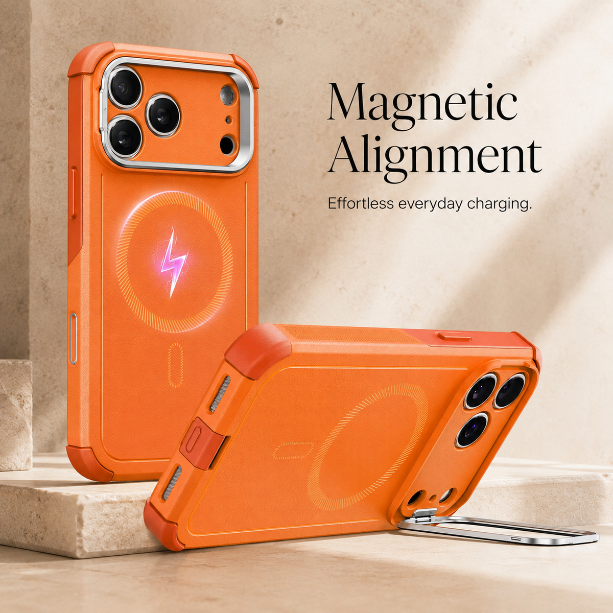 Premium iPhone Case ESR Magnetic Military Grade Stash Stand Shockproof PC TPU Anti Scratch Matte Non Slip MagSafe Protective Bumper Cover Case Design