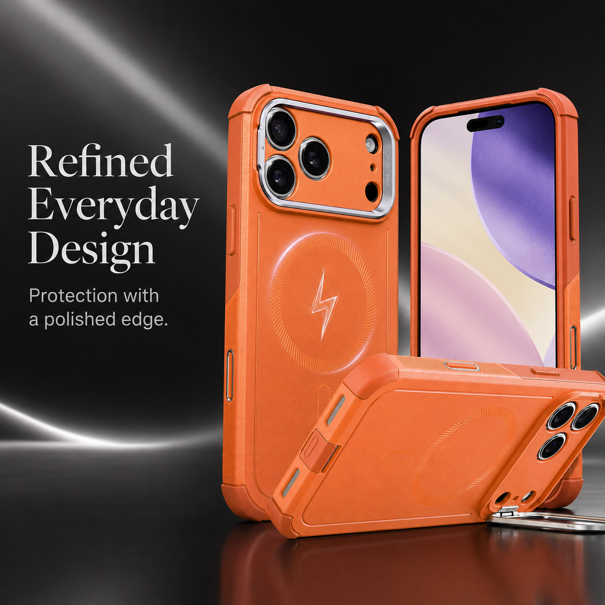 Premium iPhone Case ESR Magnetic Military Grade Stash Stand Shockproof PC TPU Anti Scratch Matte Non Slip MagSafe Protective Bumper Cover Case Design