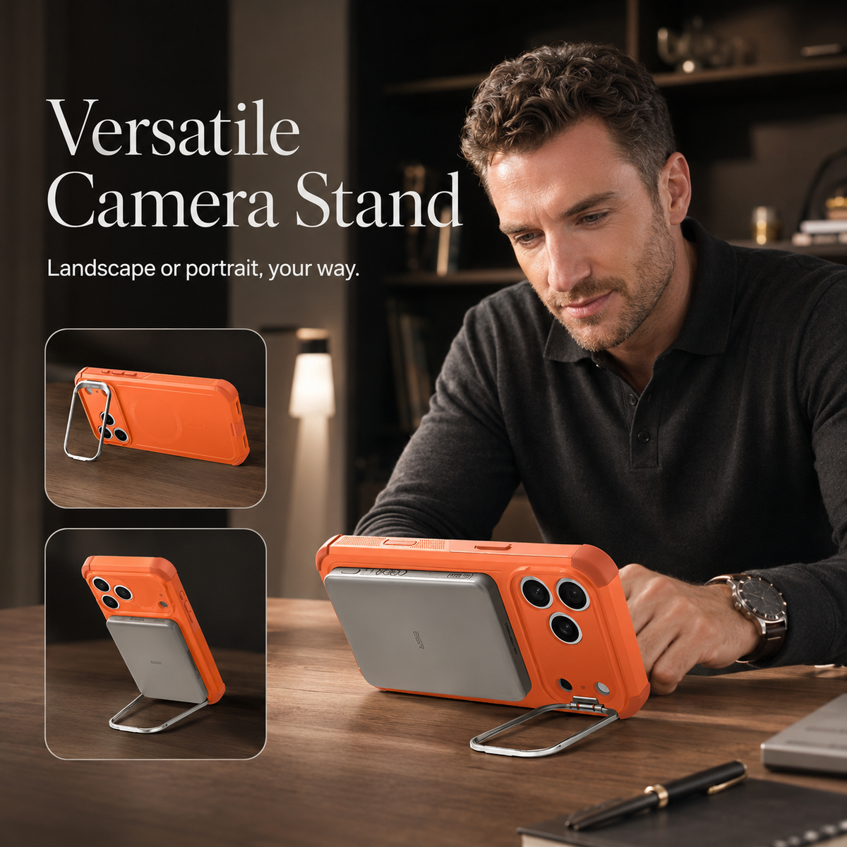 Premium iPhone Case ESR Magnetic Military Grade Stash Stand Shockproof PC TPU Anti Scratch Matte Non Slip MagSafe Protective Bumper Cover Case Design