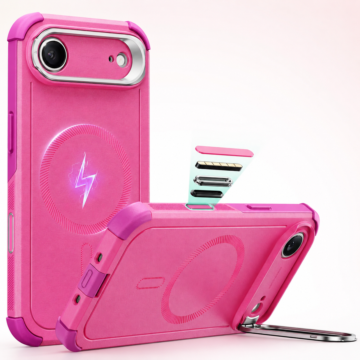 Premium iPhone Case ESR Magnetic Military Grade Stash Stand Shockproof PC TPU Anti Scratch Matte Non Slip MagSafe Protective Bumper Cover Case Design