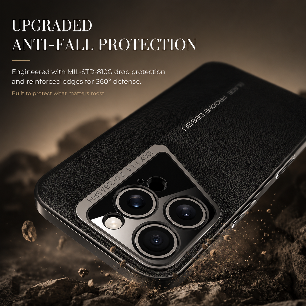 Premium iPhone Case Electroplated Genuine Leather Shockproof Protective Cover Hard Back Slim Design Camera Lens Protection Anti Slip Grip