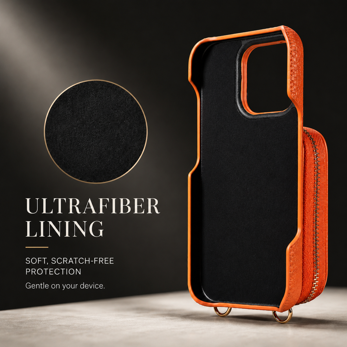 Premium iPhone Case Faux Leather Crossbody Wallet Cover Card Slots Ring Holder Shoulder Strap Shockproof Full Protection Slim Elegant Stand Design