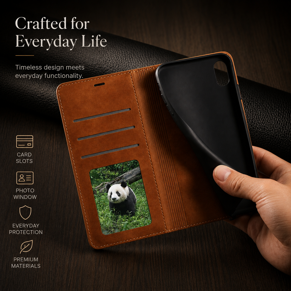 Premium iPhone Case Flip Wallet MagSafe Compatible Leather Card Holder Magnetic Closure Shockproof Protective Cover Camera Lens Protection Stand Function