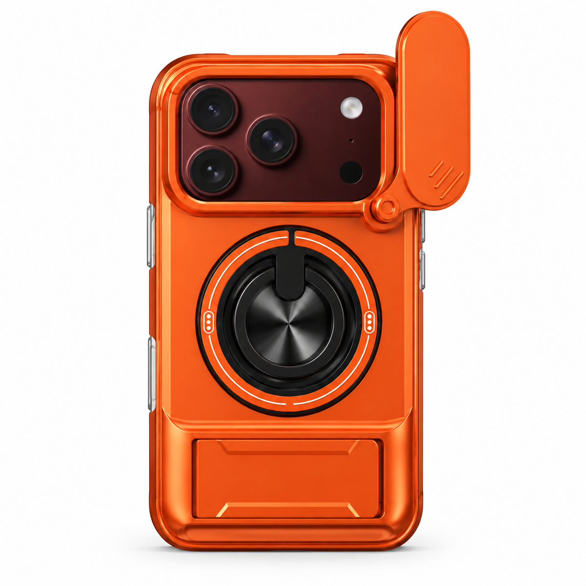 Premium iPhone Case Foldable Armor Slide Camera Lens Protector Magnetic Car Holder Ring Stand Shockproof PC TPU Tough Protective Cover Case Design