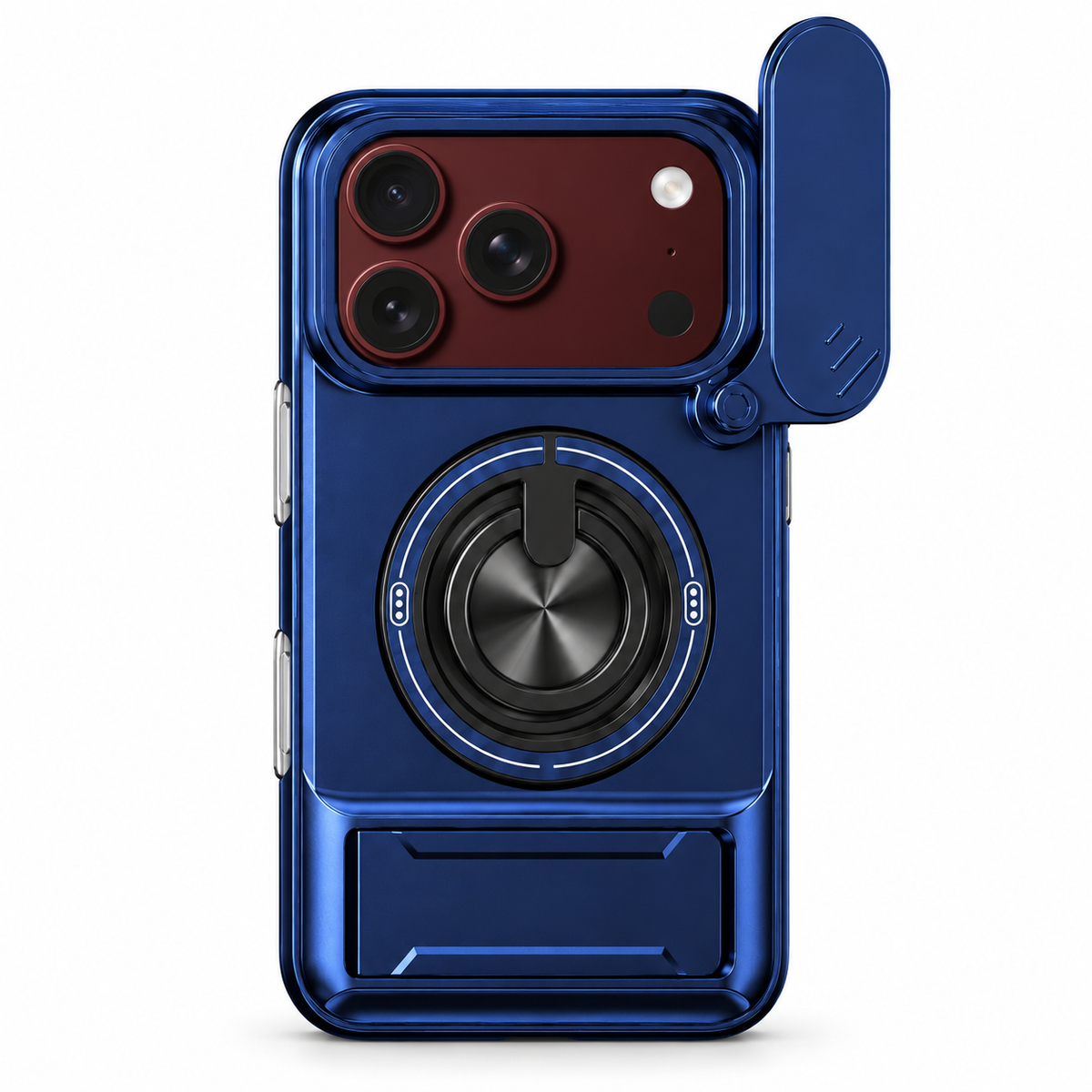 Premium iPhone Case Foldable Armor Slide Camera Lens Protector Magnetic Car Holder Ring Stand Shockproof PC TPU Tough Protective Cover Case Design