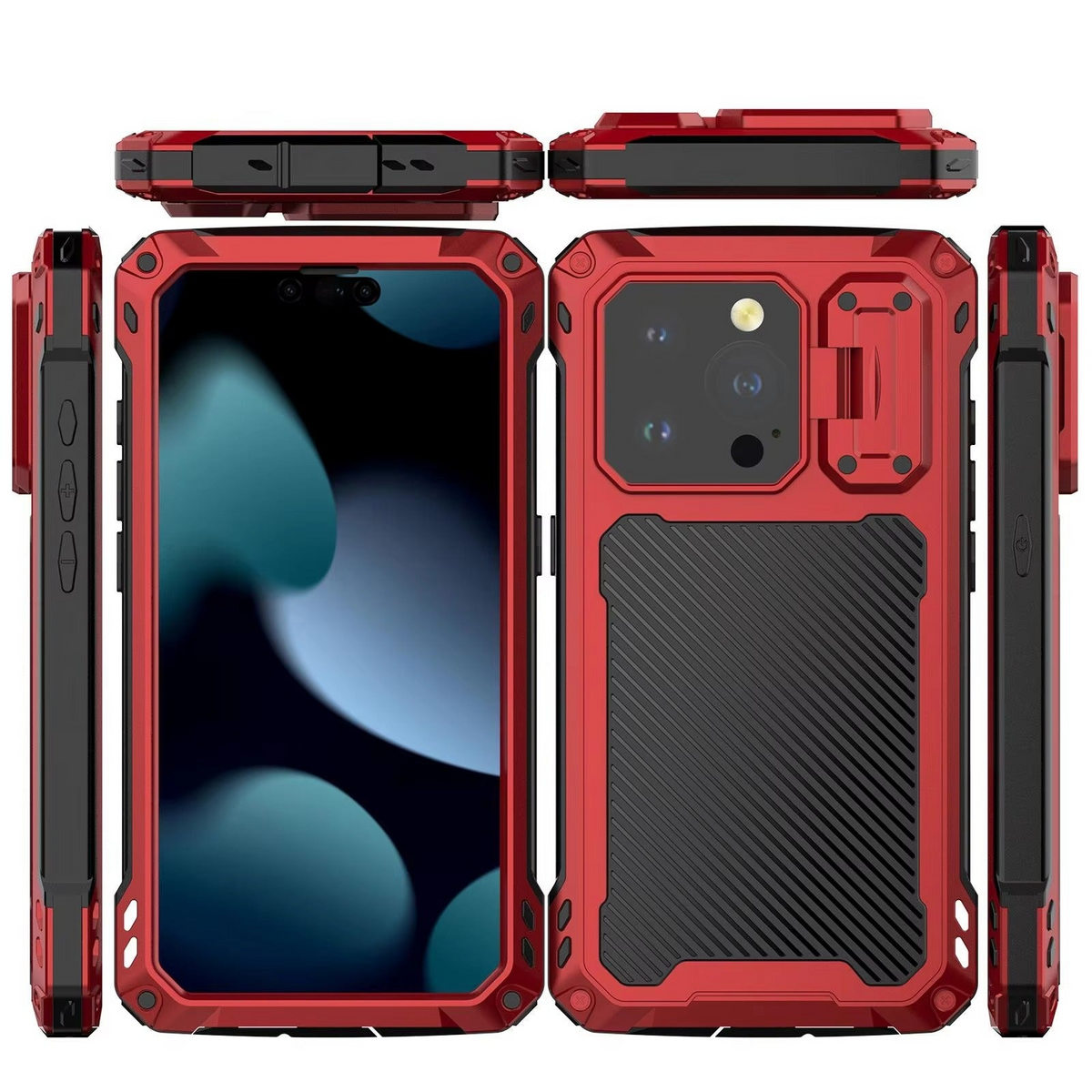 Premium iPhone Case Full Body Rugged Shockproof Protective Cover Screen Protector Sliding Camera Guard Kickstand Anti Slip Heavy Duty Reinforced Armor