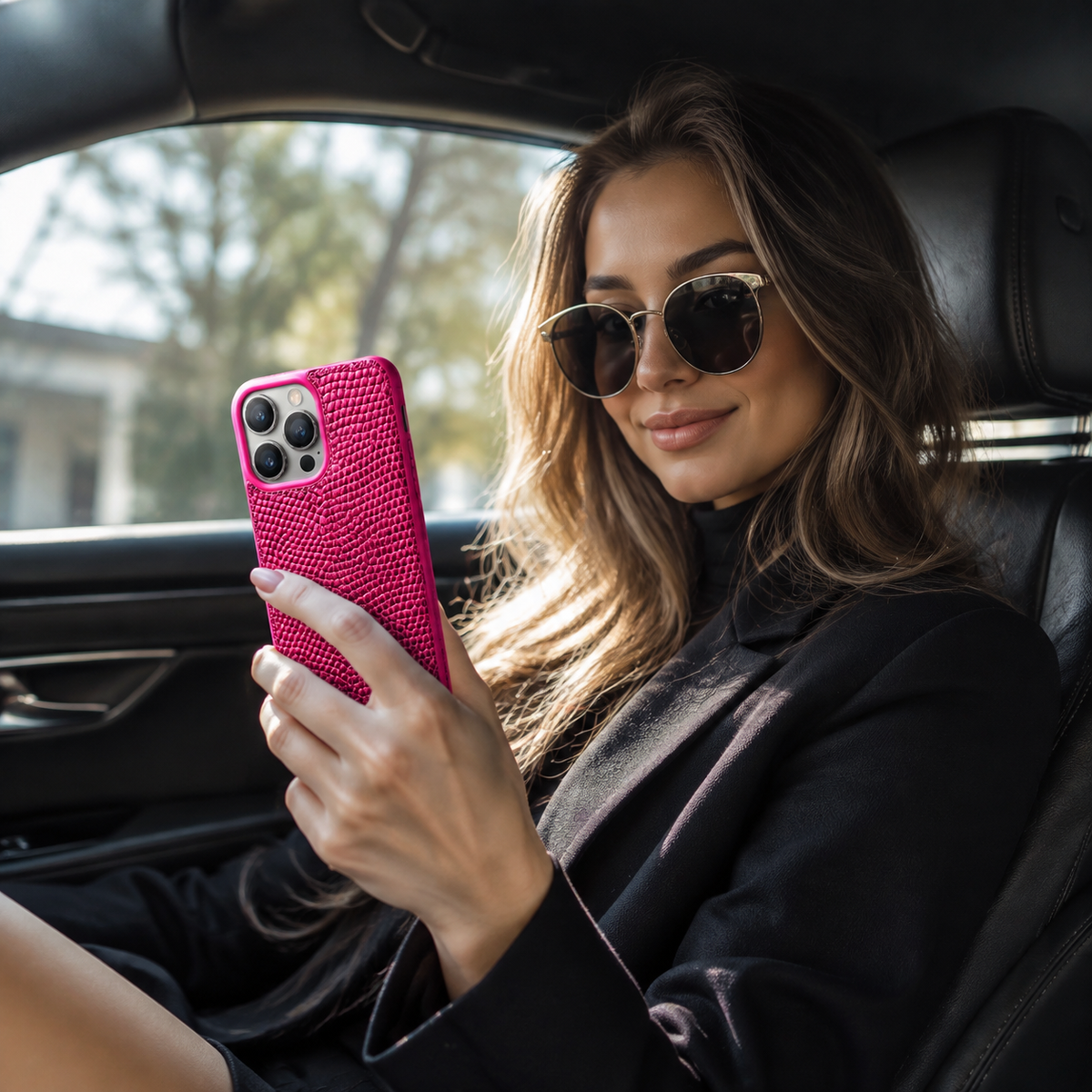 Premium iPhone Case Genuine Cowhide Leather Flip Cover Crocodile Grain Wallet Card Holder Shockproof Full Protection Slim Magnetic Closure Stand Design