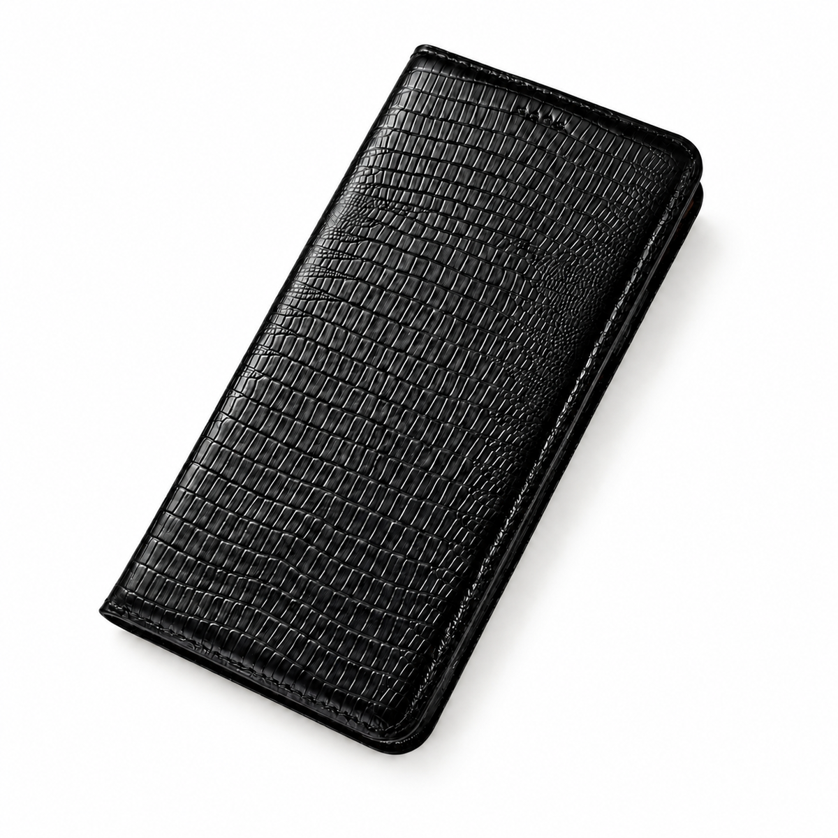 Premium iPhone Case Genuine Cowhide Leather Flip Cover Crocodile Grain Wallet Card Holder Shockproof Full Protection Slim Magnetic Closure Stand Design