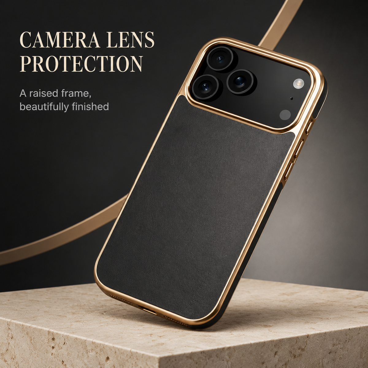 Premium iPhone Case Genuine Cowhide Leather Protective Cover Plated Edge Anti Scratch Non Slip Slim Lightweight Heat Resistant Soft Grip Full Coverage
