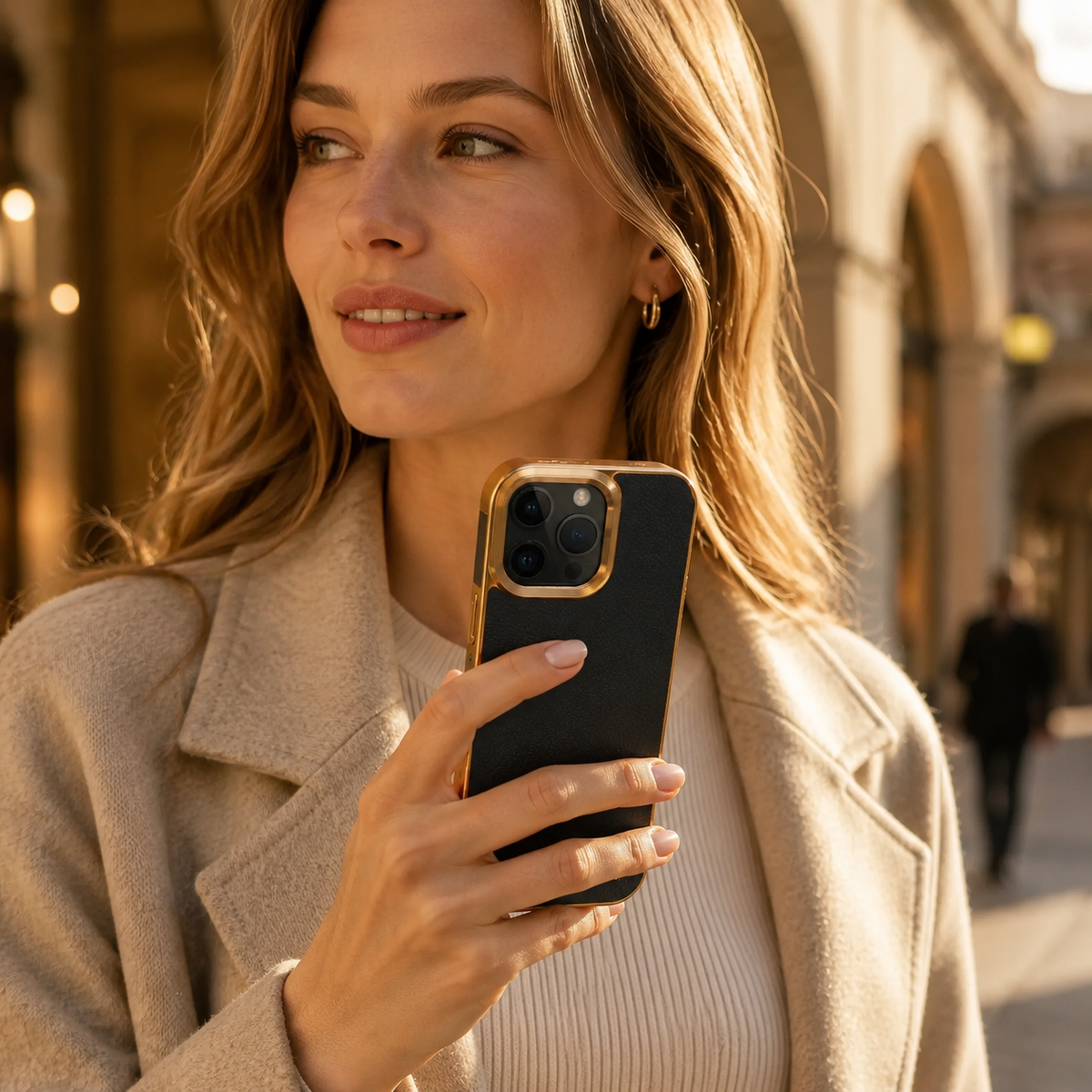 Premium iPhone Case Genuine Cowhide Leather Protective Cover Plated Edge Anti Scratch Non Slip Slim Lightweight Heat Resistant Soft Grip Full Coverage