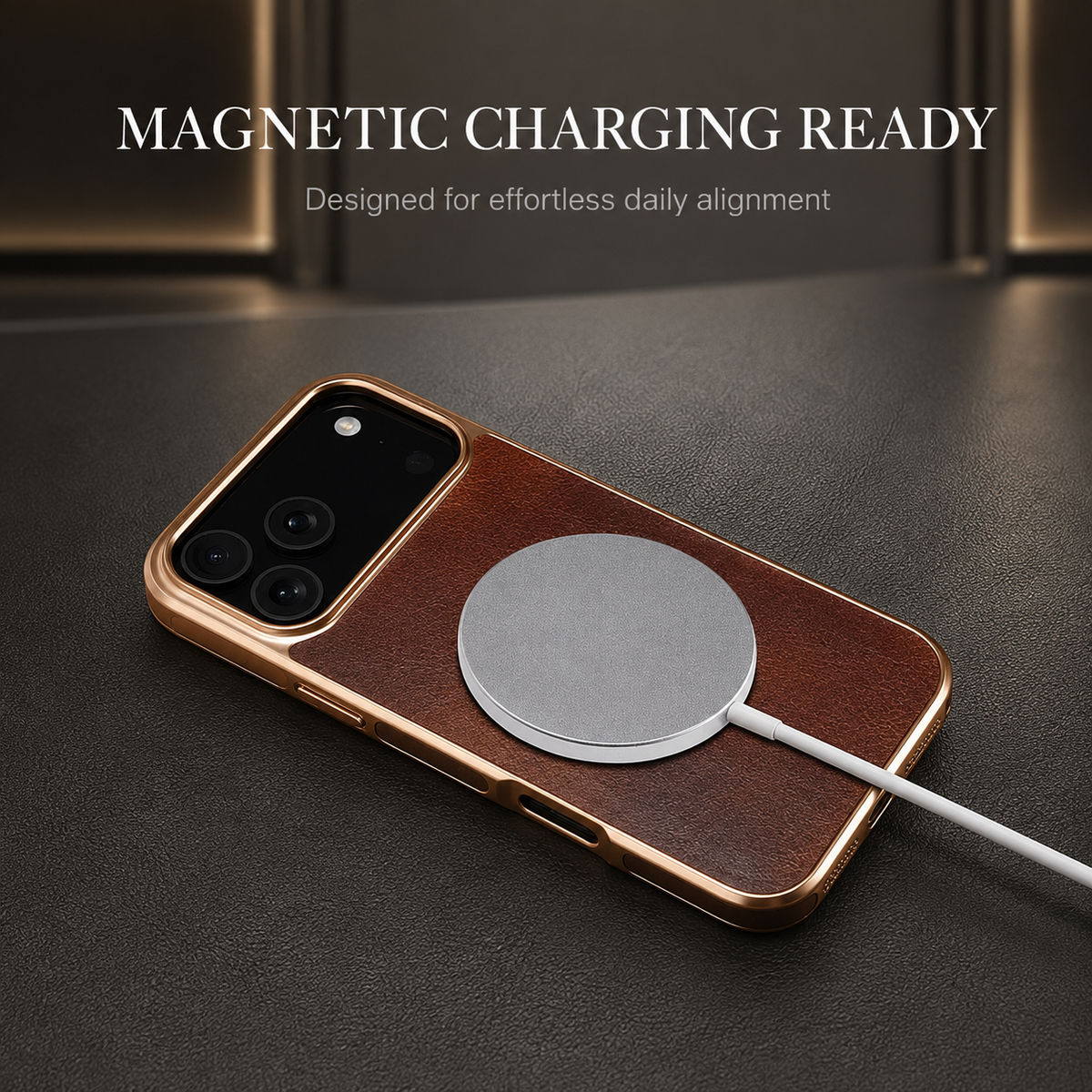 Premium iPhone Case Genuine Cowhide Leather Protective Cover Plated Edge Anti Scratch Non Slip Slim Lightweight Heat Resistant Soft Grip Full Coverage