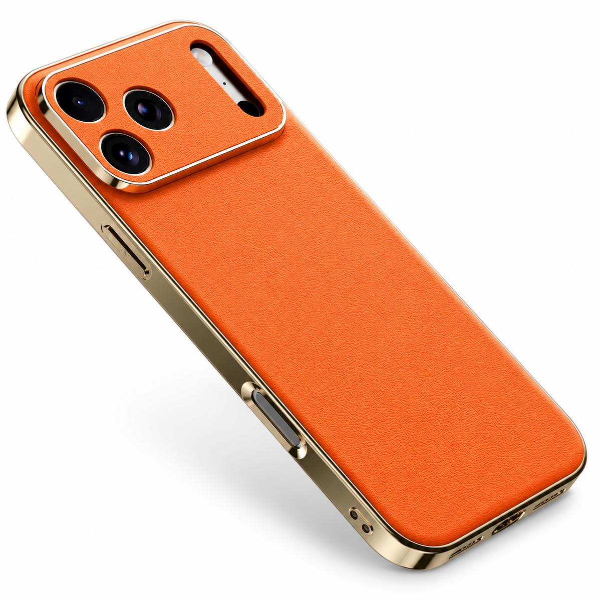 Premium iPhone Case Genuine Cowhide Leather Protective Cover Shockproof Frame Full Camera Lens Protection Anti Slip Matte Finish Slim Design