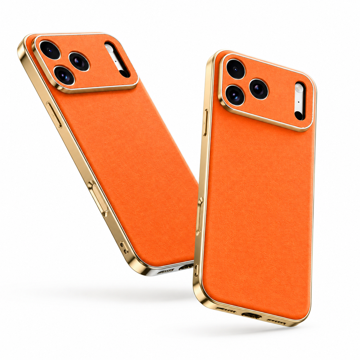 Premium iPhone Case Genuine Cowhide Leather Protective Cover Shockproof Frame Full Camera Lens Protection Anti Slip Matte Finish Slim Design