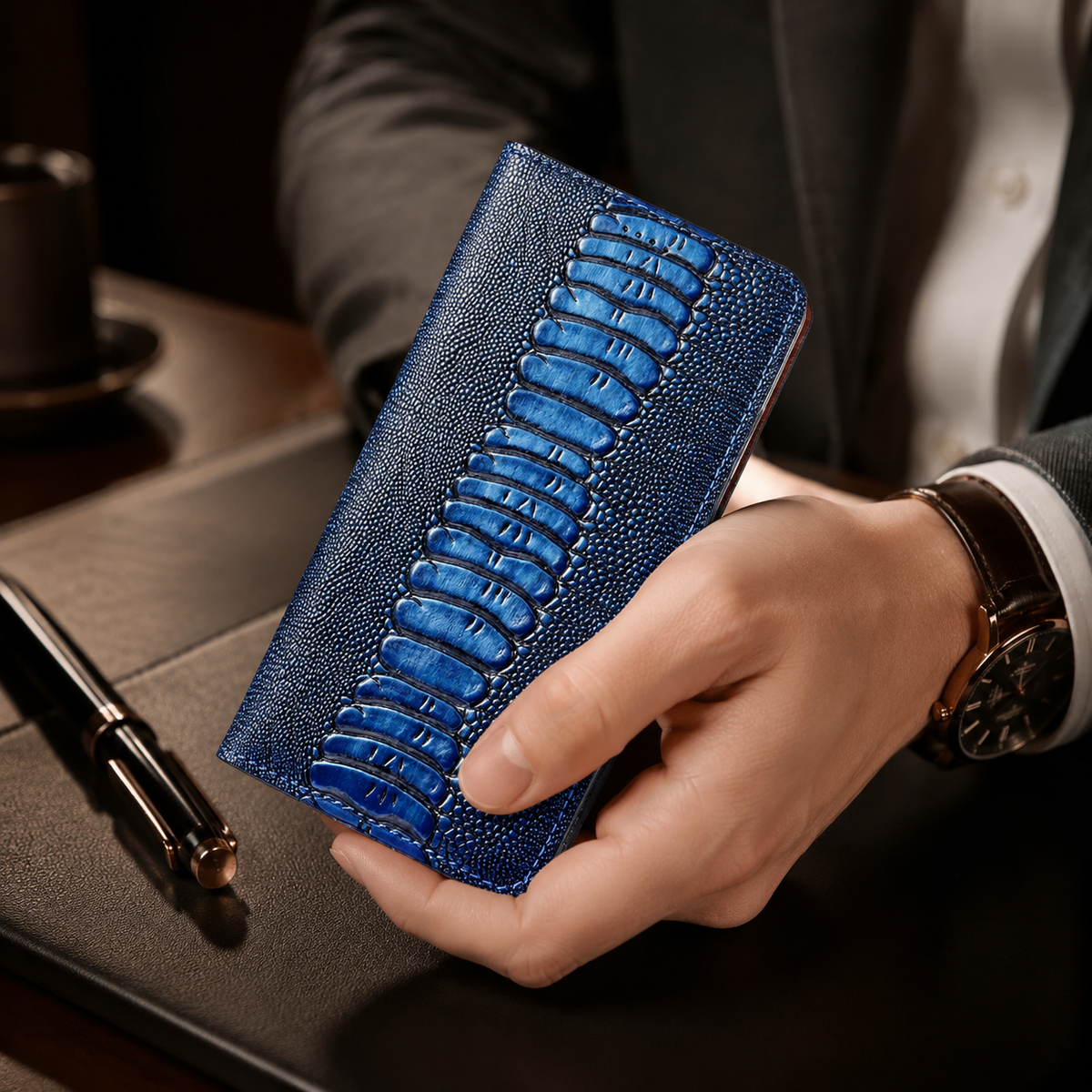 Premium iPhone Case Genuine Leather Flip Wallet Cover Card Slots Magnetic Closure Shockproof Full Protection Slim Elegant Kickstand Design