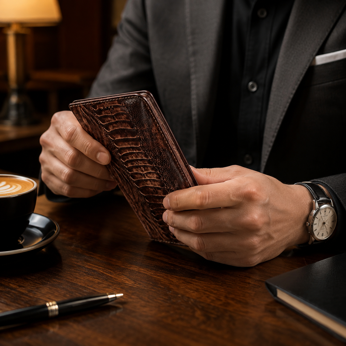 Premium iPhone Case Genuine Leather Flip Wallet Cover Card Slots Magnetic Closure Shockproof Full Protection Slim Elegant Kickstand Design