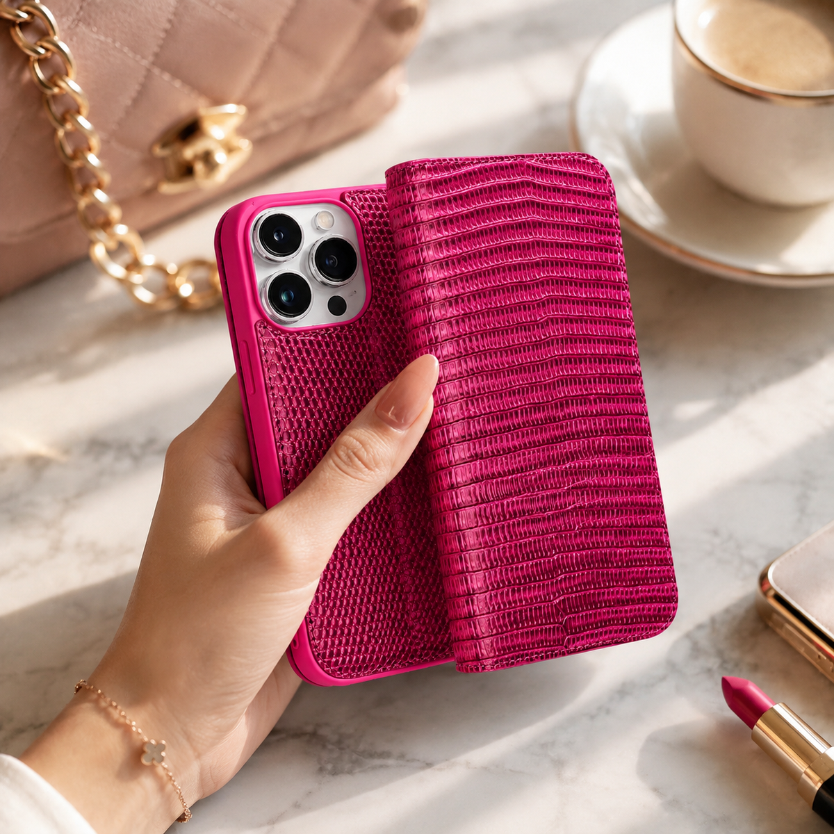 Premium iPhone Case Genuine Leather Wallet Flip Cover Card Holder Slim Shockproof Protective Cover Anti Scratch Lightweight Full Protection